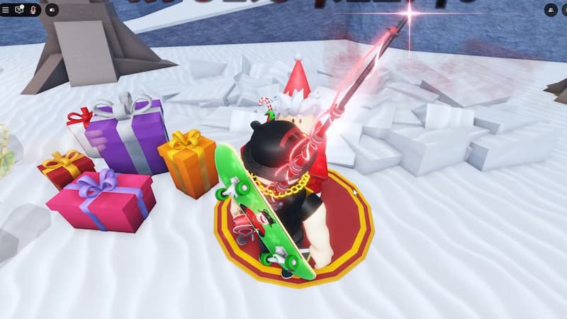 Giving presents to Santa NPC in Fisch