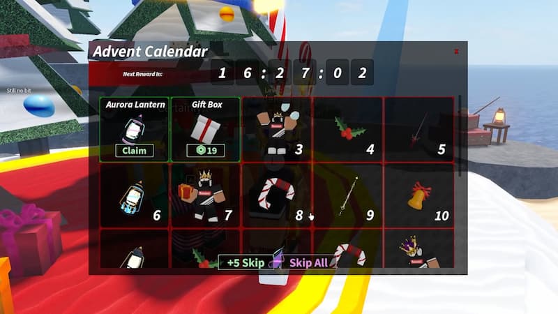 How to unlock Advent Calendary rewards in Fisch